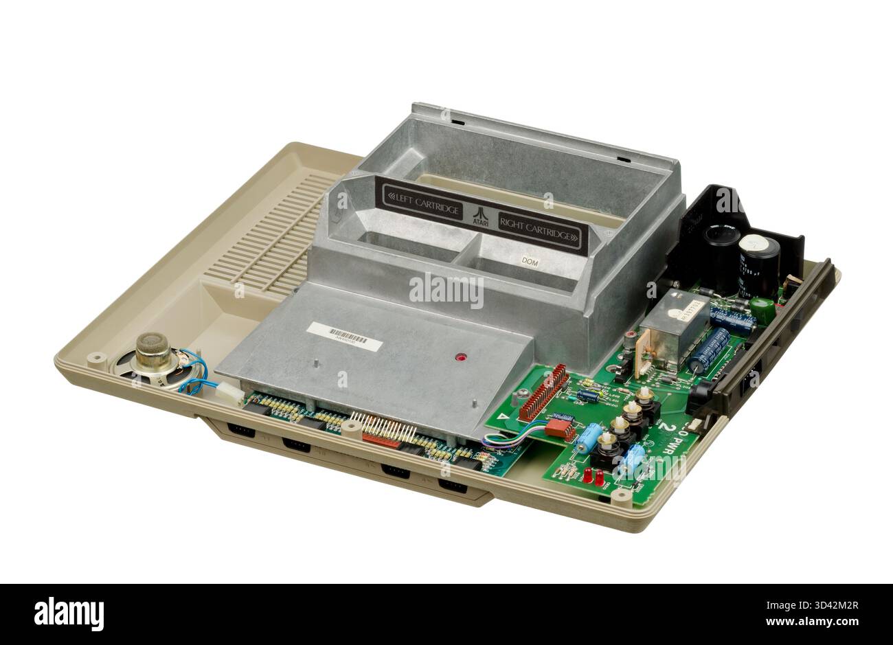 Opened Atari 800 8-bit computer showing the inside components, released ...