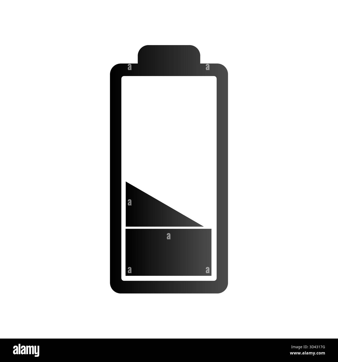 Low energy battery. Minimal charge Vector. Black power indicator ...