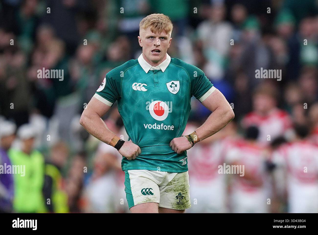 Ireland's Tommy Obrien after scoring a try during the Quilter Nations ...