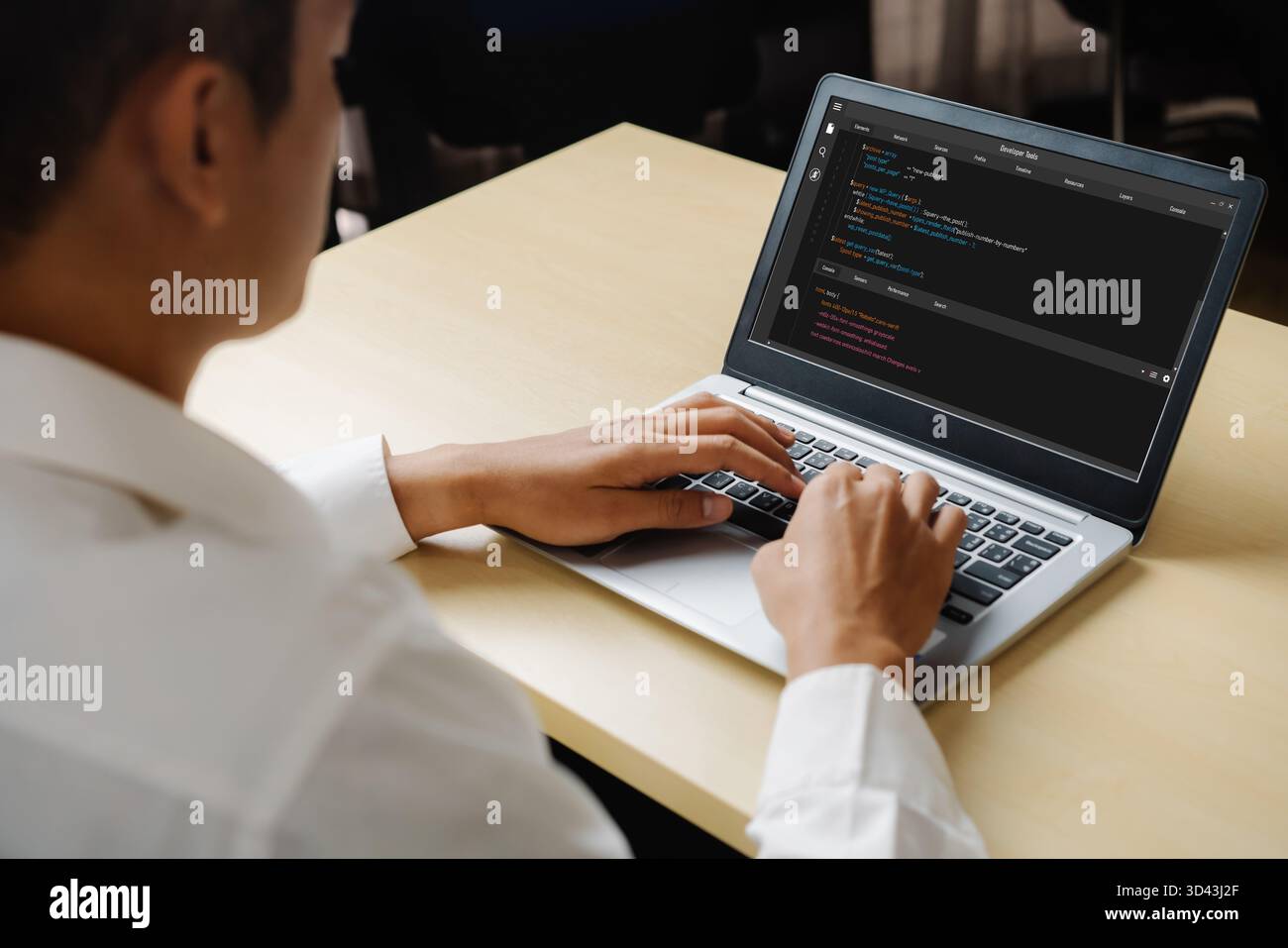 Software development programming on computer screen for modish application and program coding Stock Photo