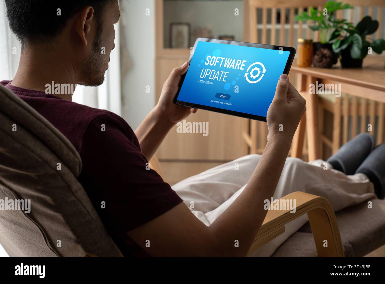 Software update on computer for modish version of device software upgrade Stock Photo