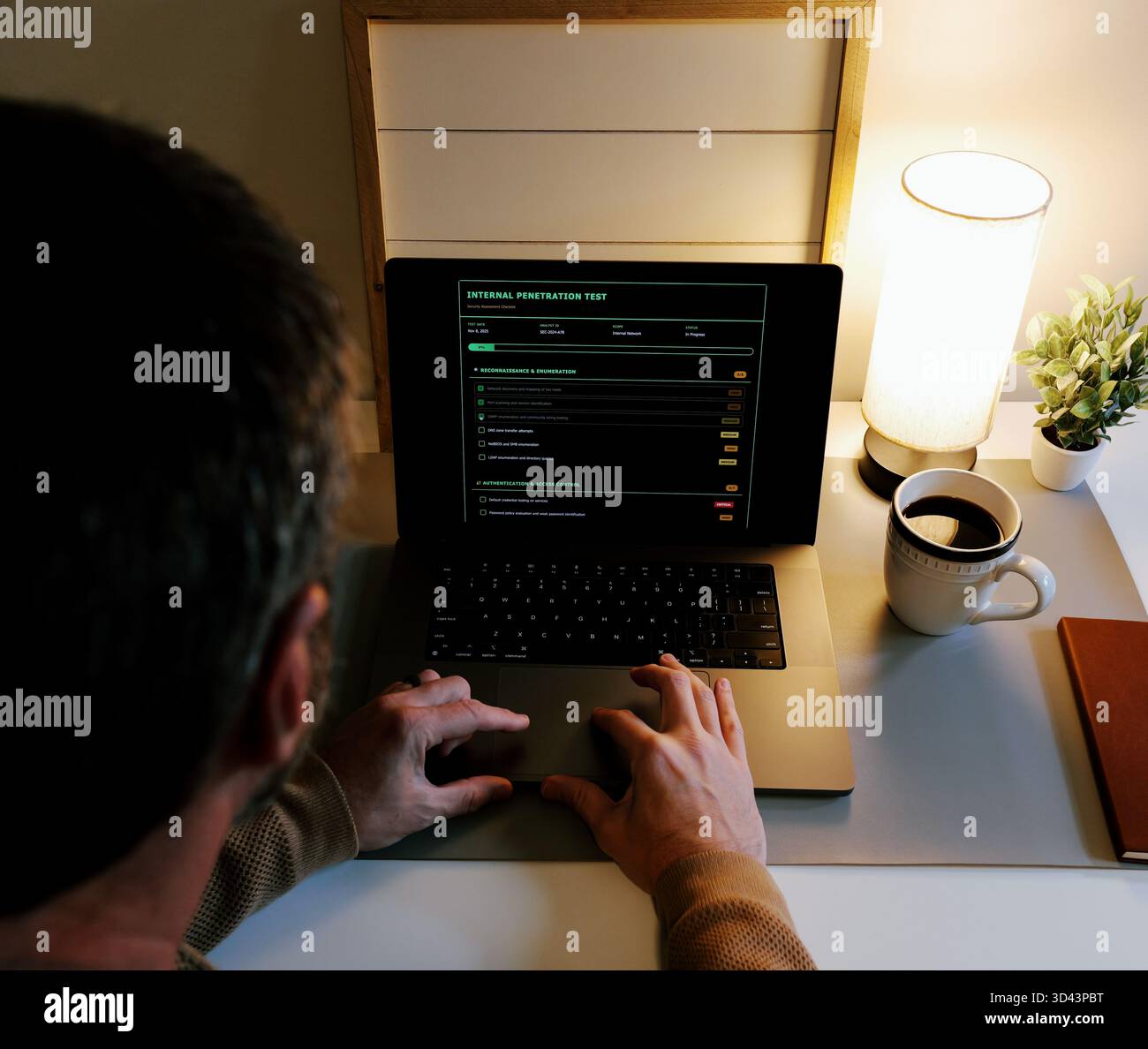 Male Information Technology Security Engineer Running Through an ...