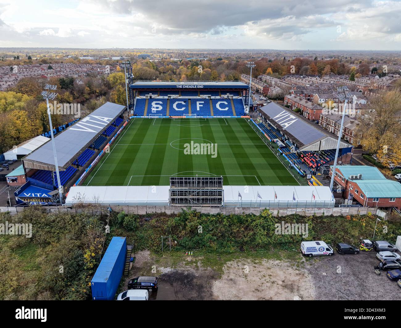 Aerial view of Edgeley Park Stadium, home of Stockport County, ahead of ...