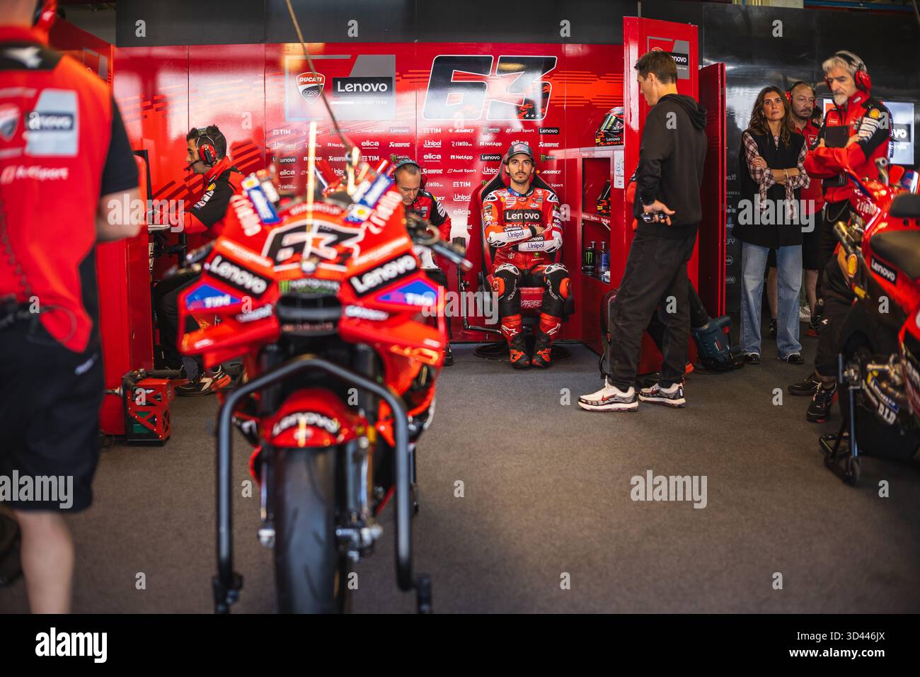 Francesco Bagnaia of Italy and Ducati Lenovo Team prepares during the ...