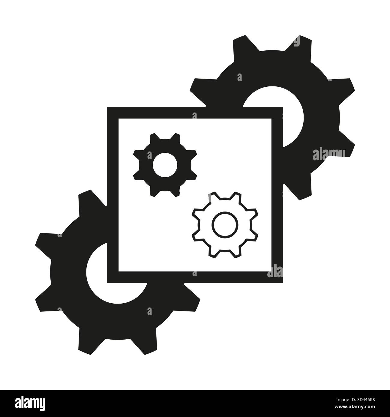 Settings gear icon. Process mechanism symbols. Industrial engineering ...