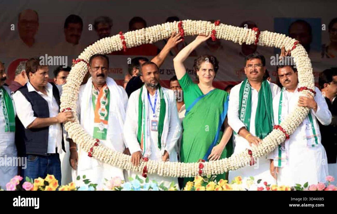 PURNEA, INDIA - NOVEMBER 8: AICC general secretary Priyanka Gandhi ...