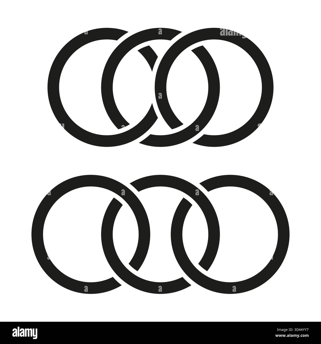 Interlocking rings icon. Vector infinity symbol. Decorative knot art. Clean geometric pattern. EPS 10. Stock Vector