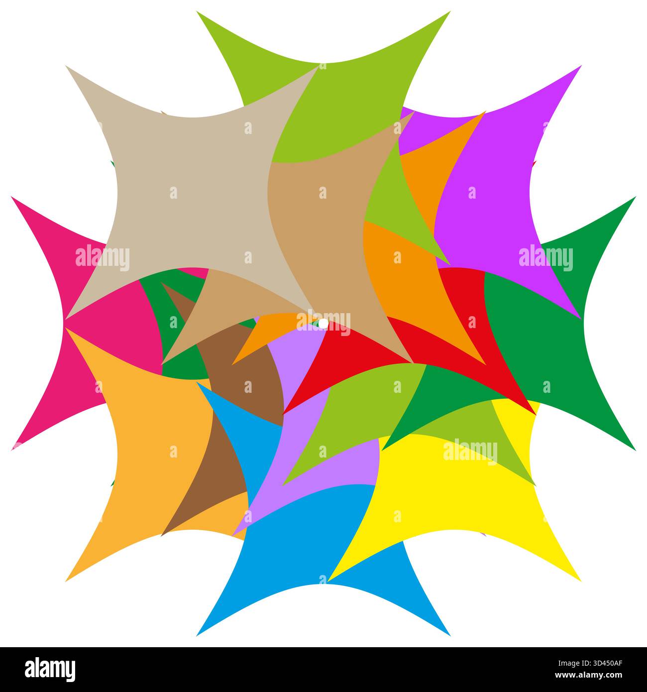 Abstract star shapes. Colorful geometric elements. Overlapping flat design. Vector modern graphic. EPS. Stock Vector