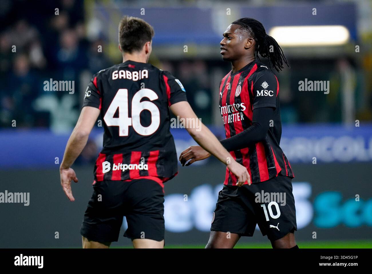 Rafael Leao of AC Milan celebrates after scoring second goal during the ...