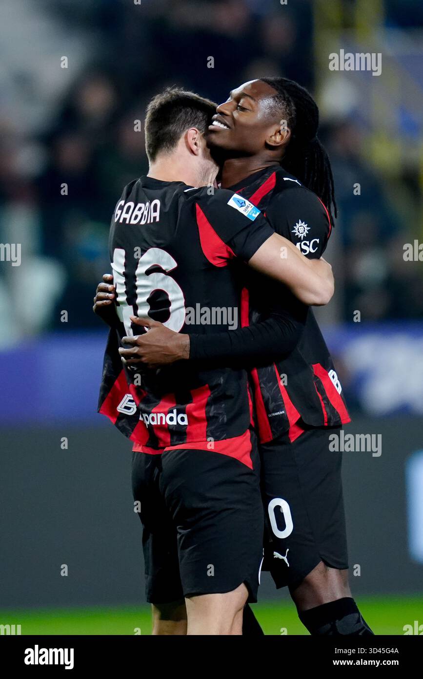 Rafael Leao of AC Milan celebrates after scoring second goal during the ...