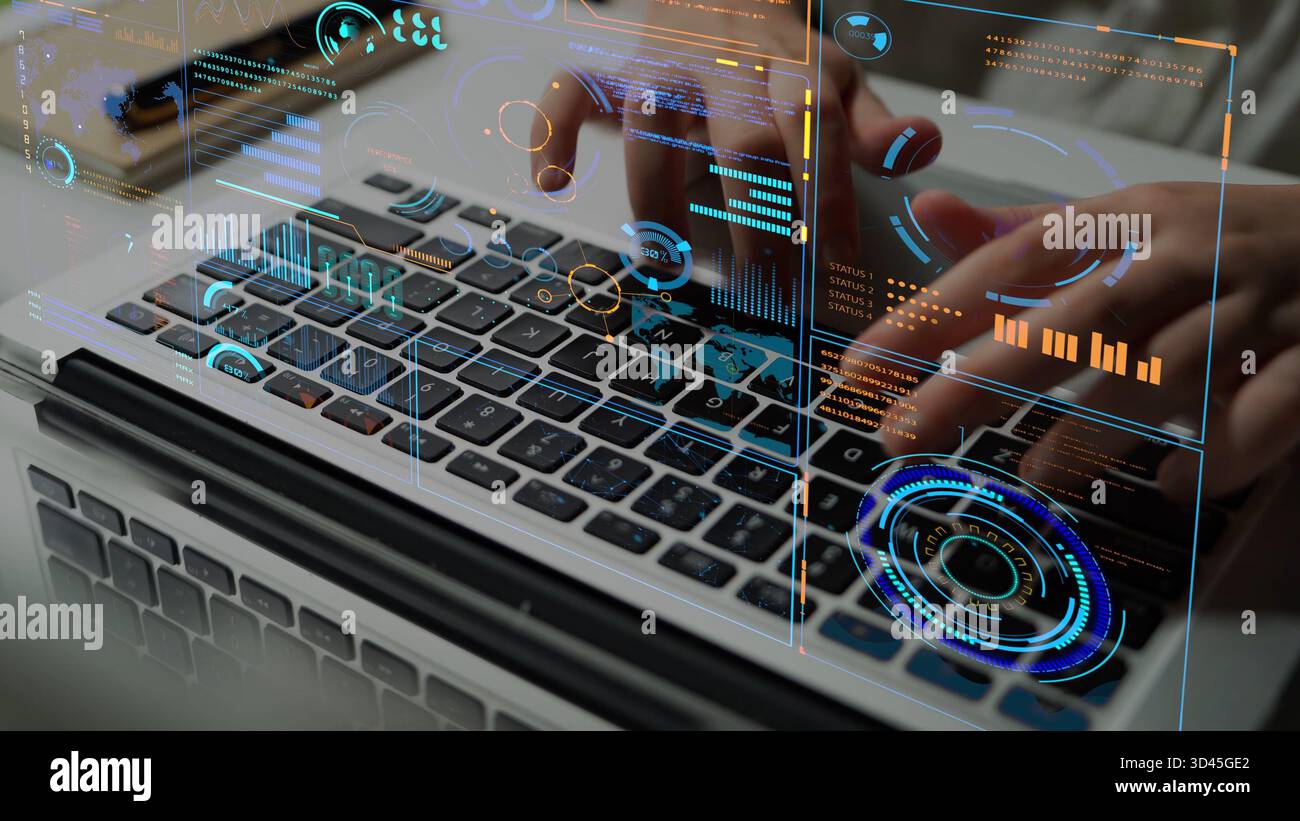 Data analytics and big data strategy for real-time analytics, predictive data modeling, business intelligence analytics, and data-driven decision Stock Photo