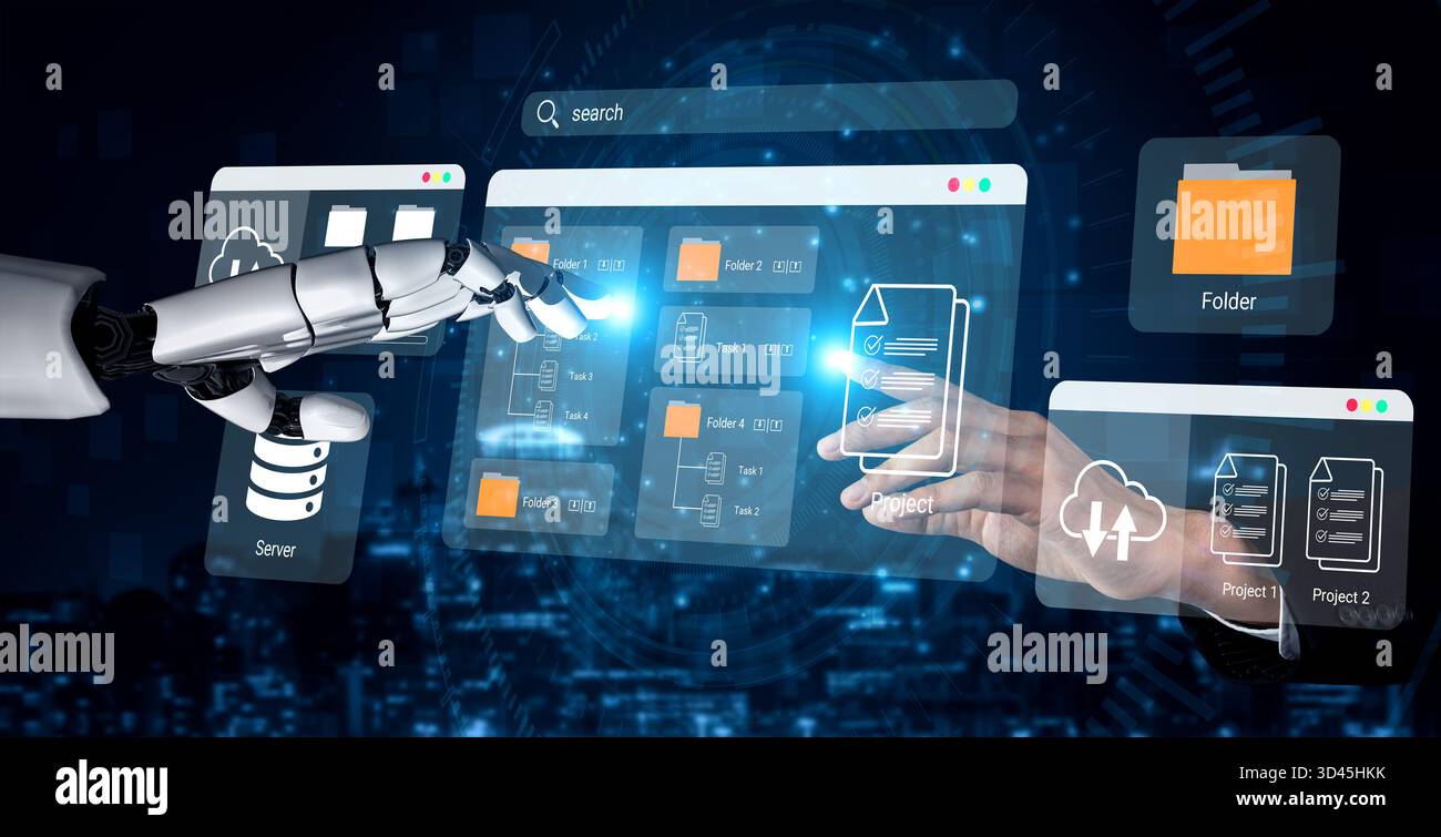 Artificial intelligence supports file organization and project folder management for improved structure and workflow Parse Stock Photo