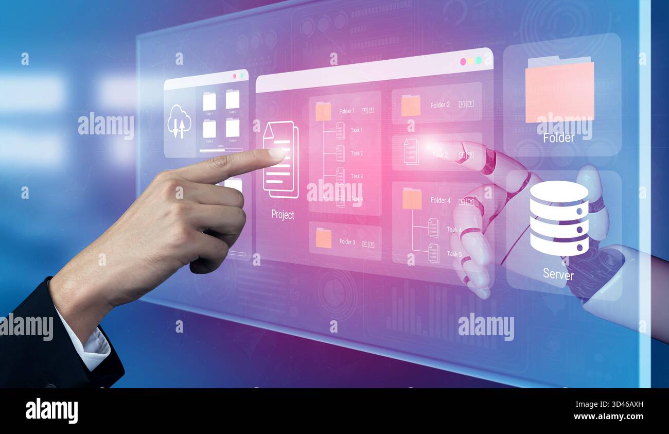 Artificial intelligence supports digital folder and server file organization for improved workflow and structure Parse Stock Photo