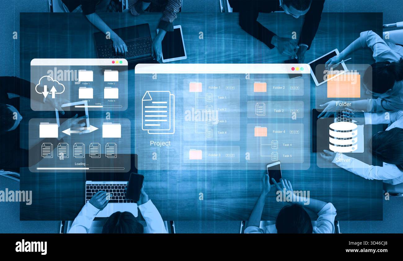 Digital folder organization improves server file structure, enhances workflow, and supports system management Parse Stock Photo