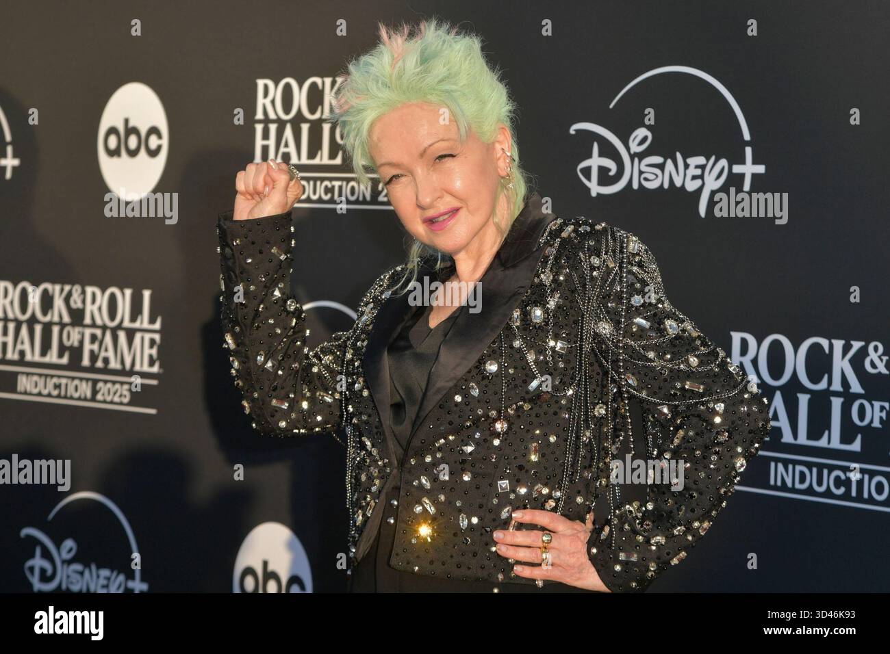 Cyndi Lauper arrives at the 2025 Rock and Roll Hall of Fame Induction