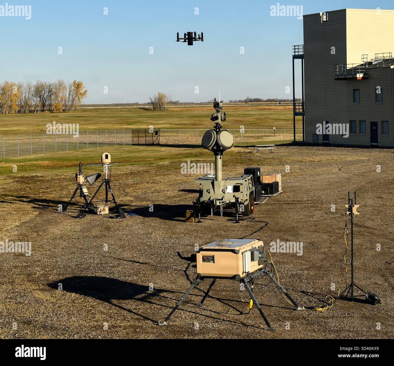 An Anvil drone interceptor launches from its platform in response to a ...