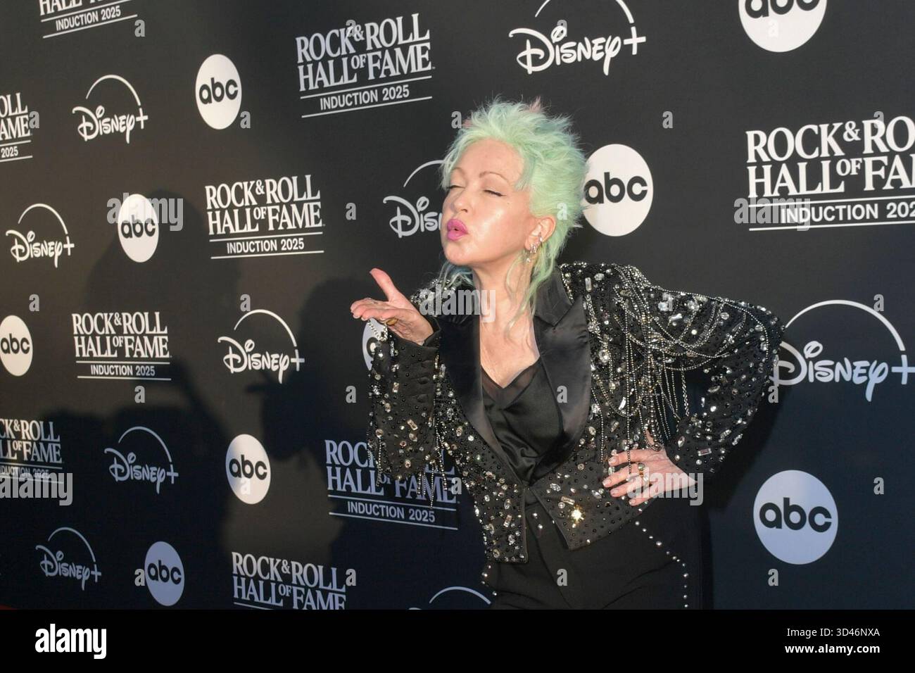Cyndi Lauper arrives at the 2025 Rock and Roll Hall of Fame Induction