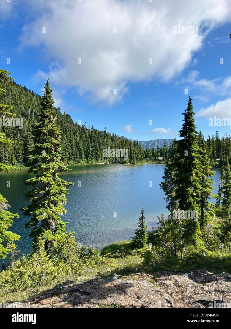 Croteau Lake, Forbidden Plateau area, Strathcona Provincial Park, Vancouver Island, British Columbia, Canada - Smartphone Captured Stock Image