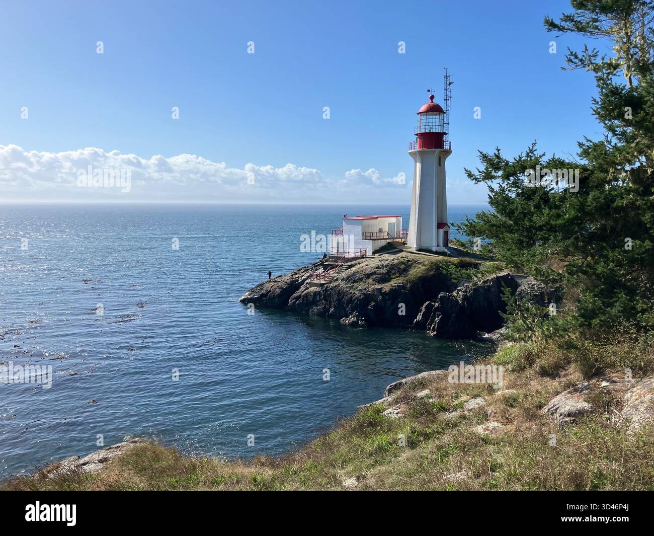 Sheringham Point Lighthouse, Shirley, Vancouver Island, British Columbia, Canada - Smartphone Captured Stock Image