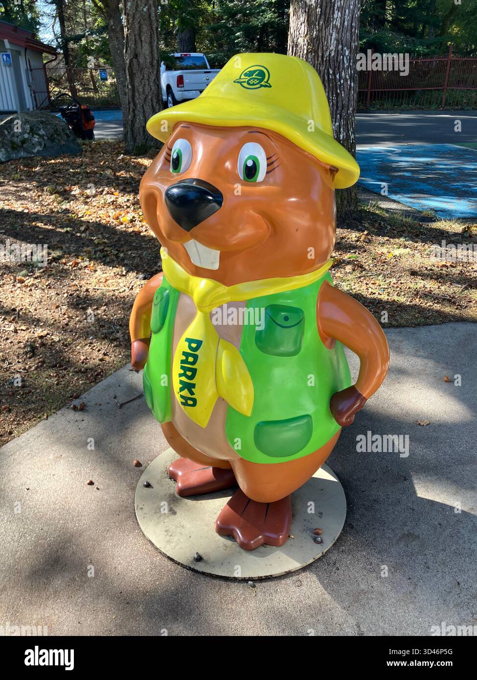 Parka, the beaver mascot of Parks Canada. - Smartphone Captured Stock Image