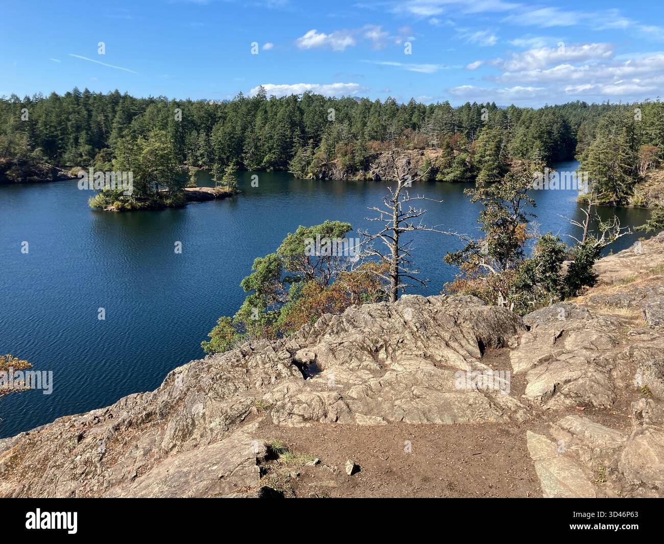 Lower Thetis Lake, Thetis Lake Regional Park, Victoria, Vancouver Island, British Columbia, Canada - Smartphone Captured Stock Image