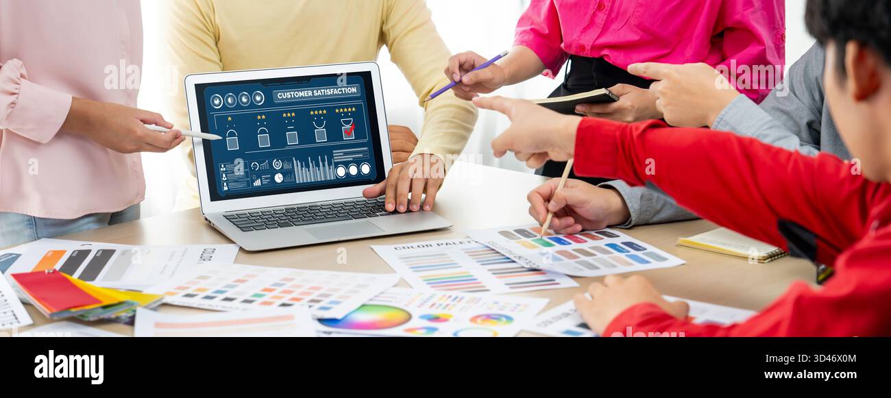 Customer satisfaction and evaluation analysis on brisk software computer for marketing strategy planning Stock Photo