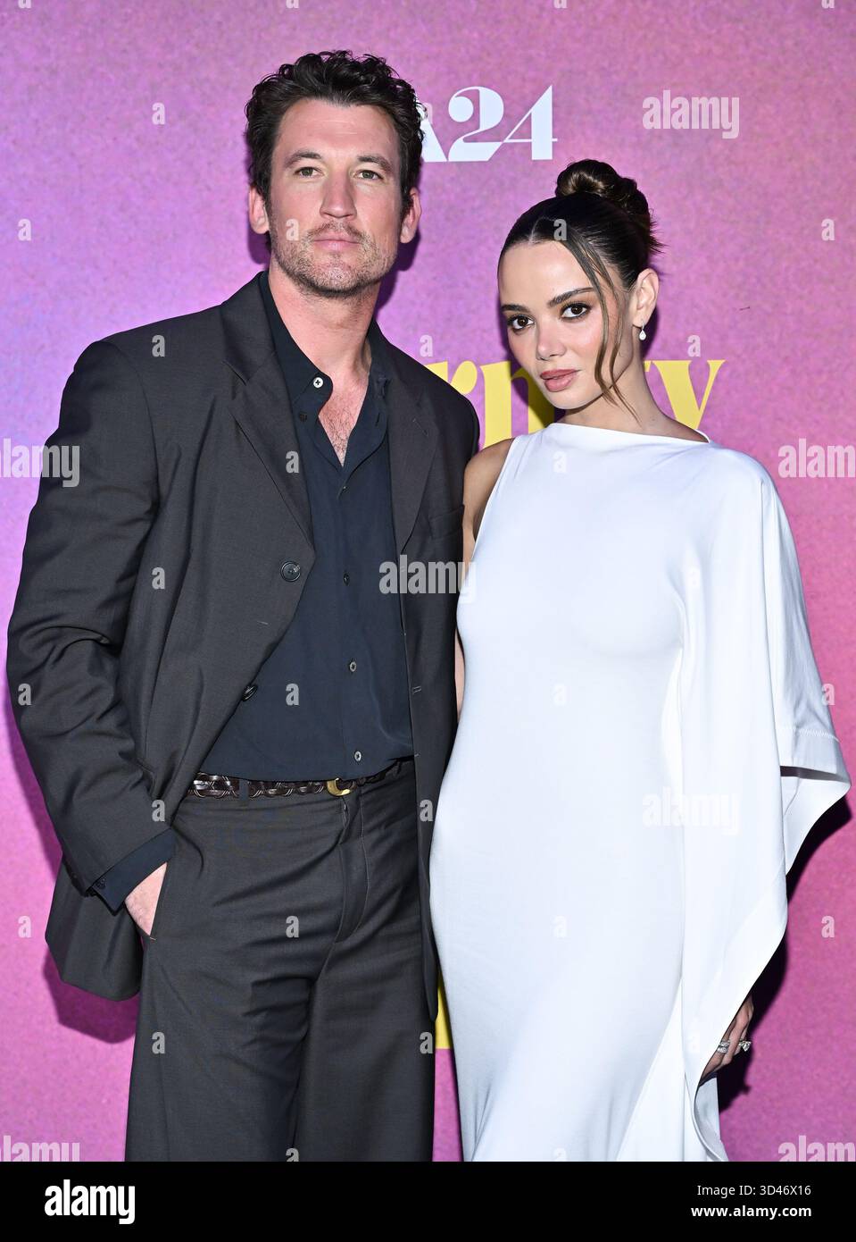 Miles Teller, left, and wife Keleigh Sperry attend the special