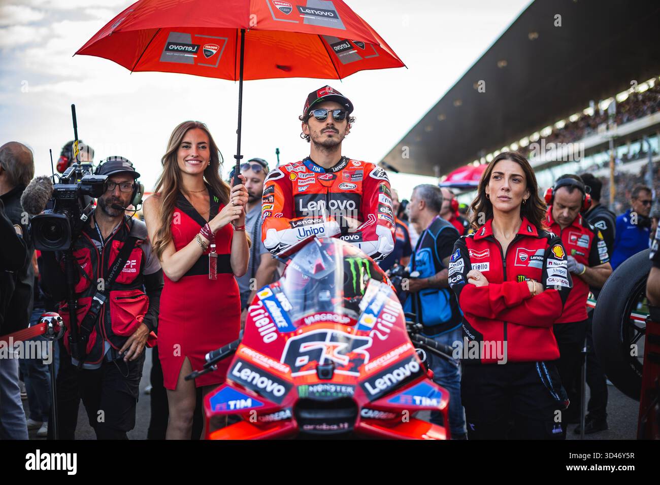Francesco Bagnaia of Italy and Ducati Lenovo Team get ready for the ...