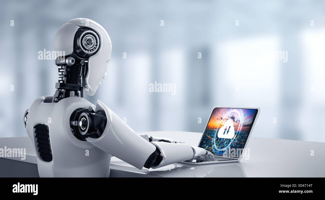 Cloud computing software for modish remote work and personal data storage Stock Photo