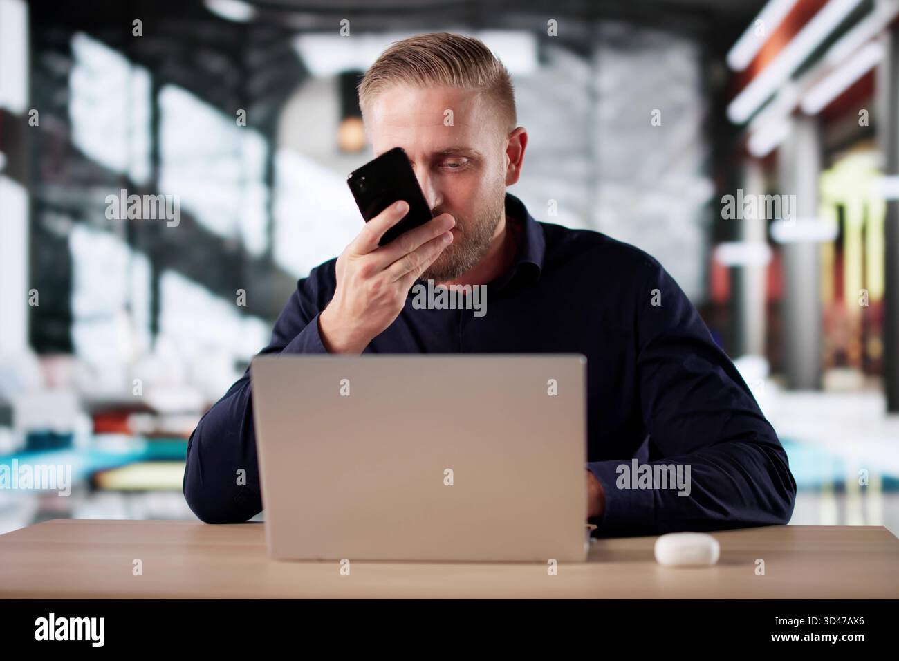 Virtual Hospitality Coach Speaking With Client Using Digital Communication Technology Stock Photo