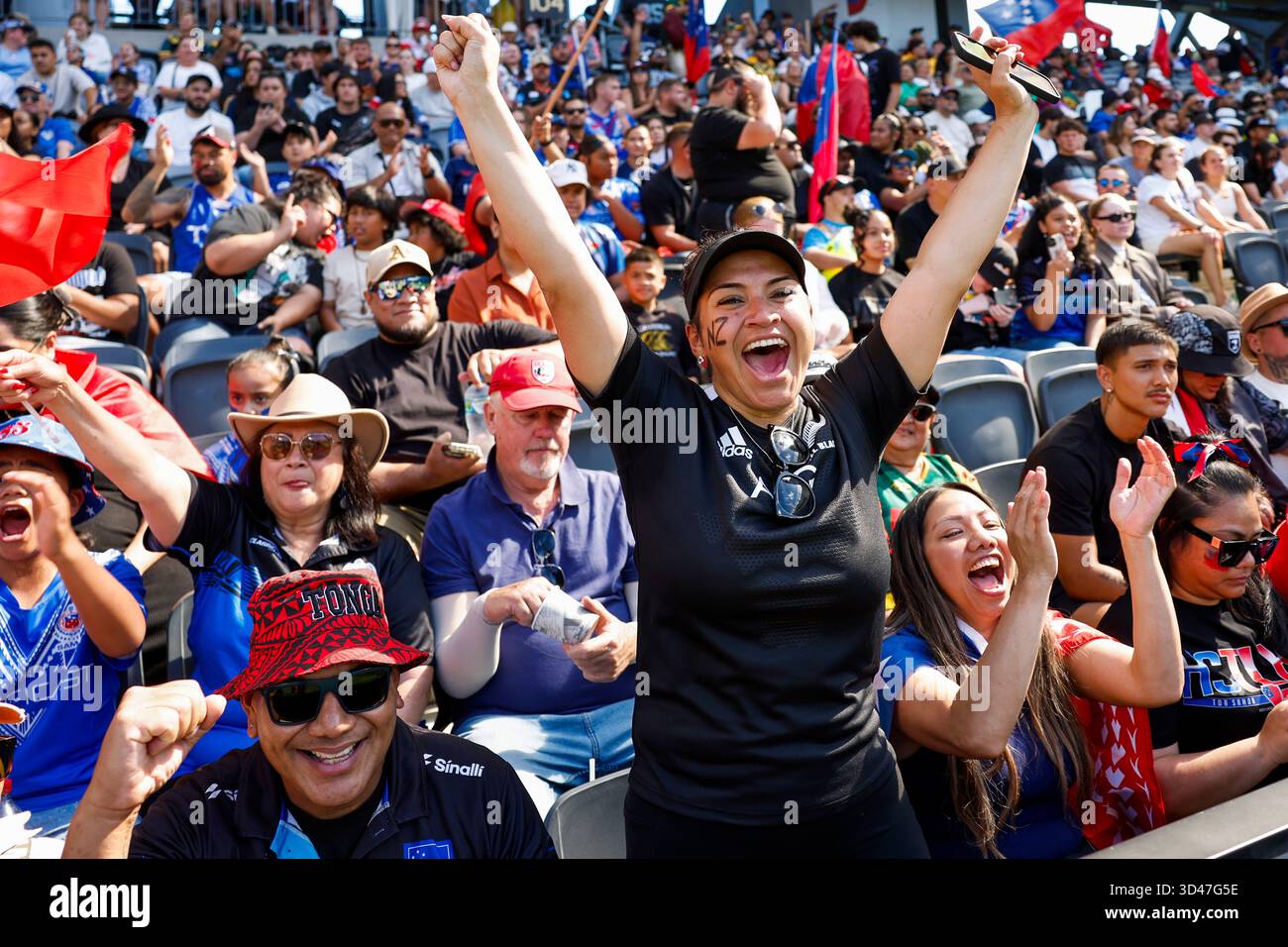 Spectators are seen ahead of the rugby league Pacific Cup Men’s match ...