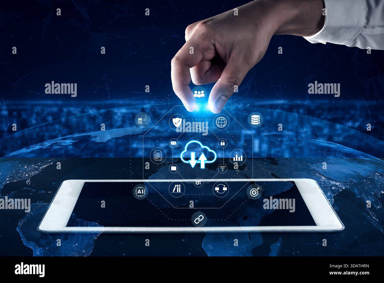 Cloud storage improves digital file management, enhances data access, and supports secure collaboration Parse Stock Photo