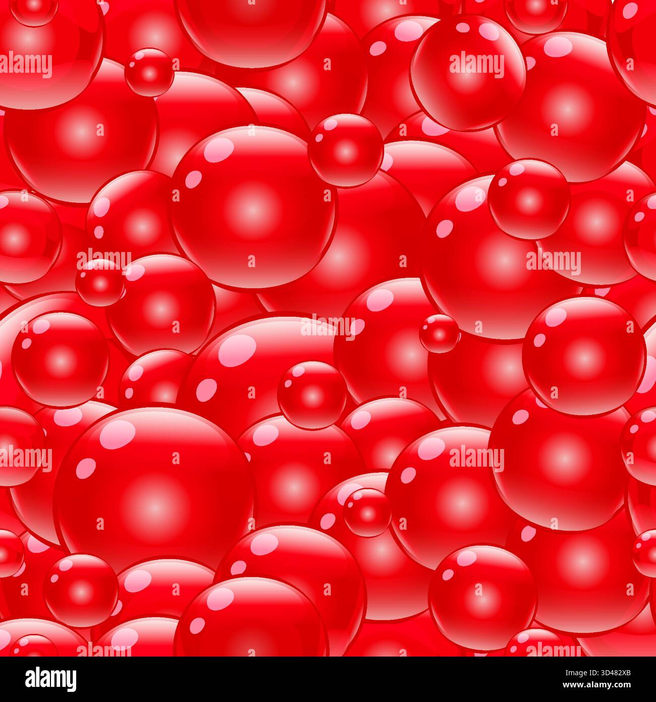 Air soap foam red bubble seamless pattern Stock Vector