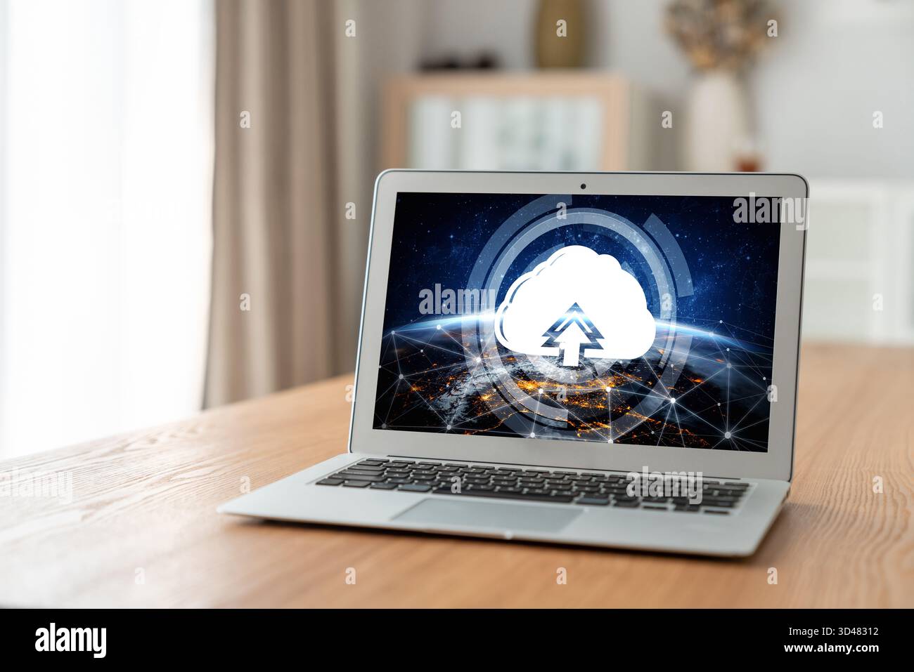 Cloud computing software for modish remote work and personal data storage Stock Photo