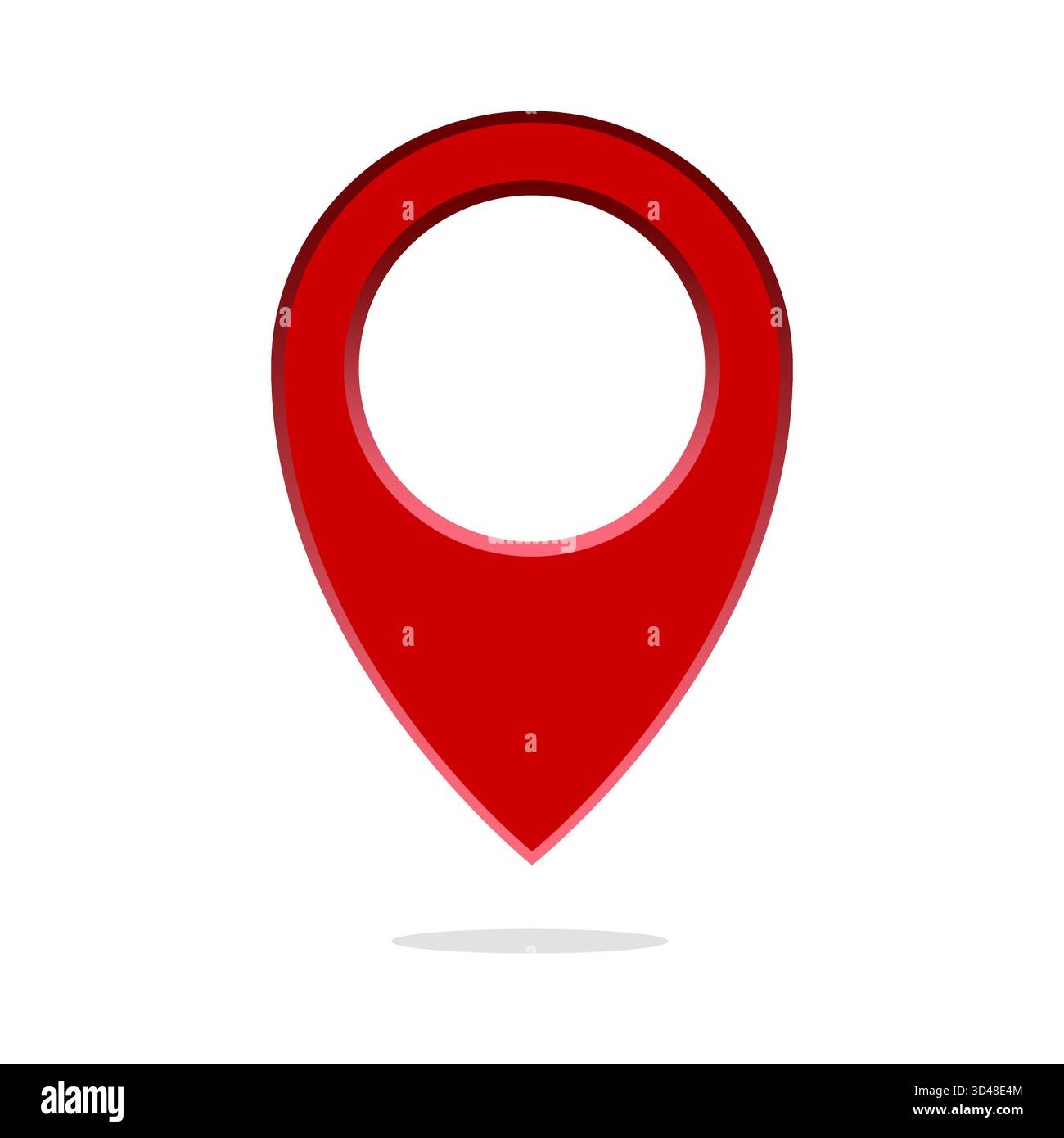Empty map pin. Location pointer marker. Vector simple symbol. Red outline circle Stock Vector
