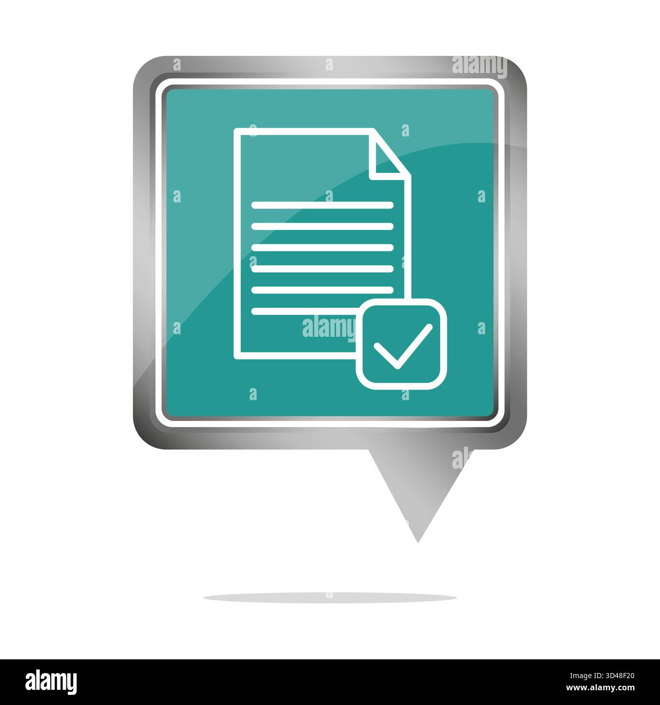 Document checklist icon. Completed task symbol. File approval emblem. Vector signed document. Stock Vector