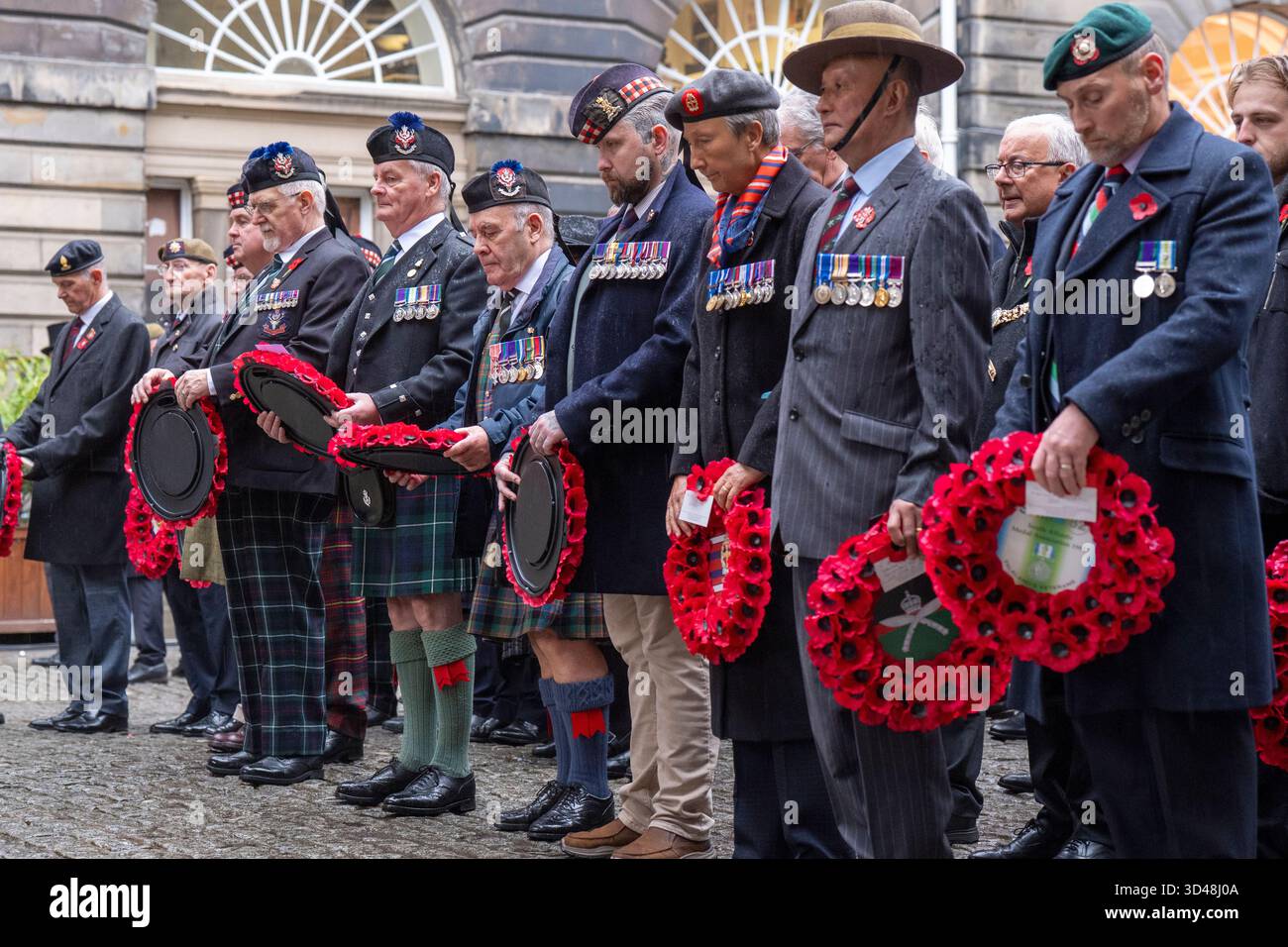 Veterans lay wreaths during a Remembrance Sunday ceremony at the Stone ...