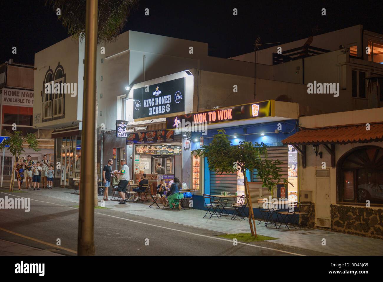 Fast food outlets in Corralejo Stock Photo - Alamy