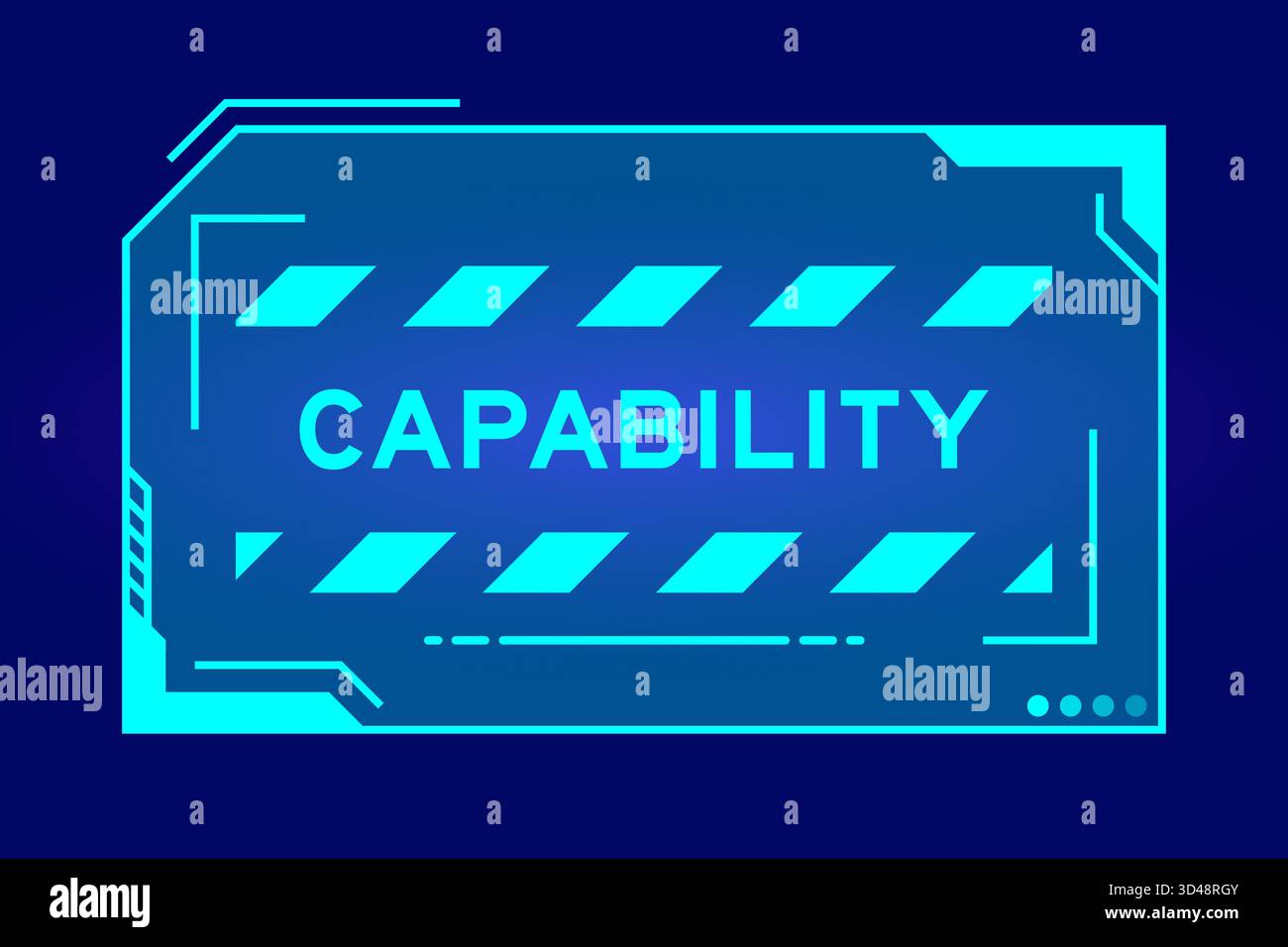 Blue color of futuristic hud banner that have word capability on user ...