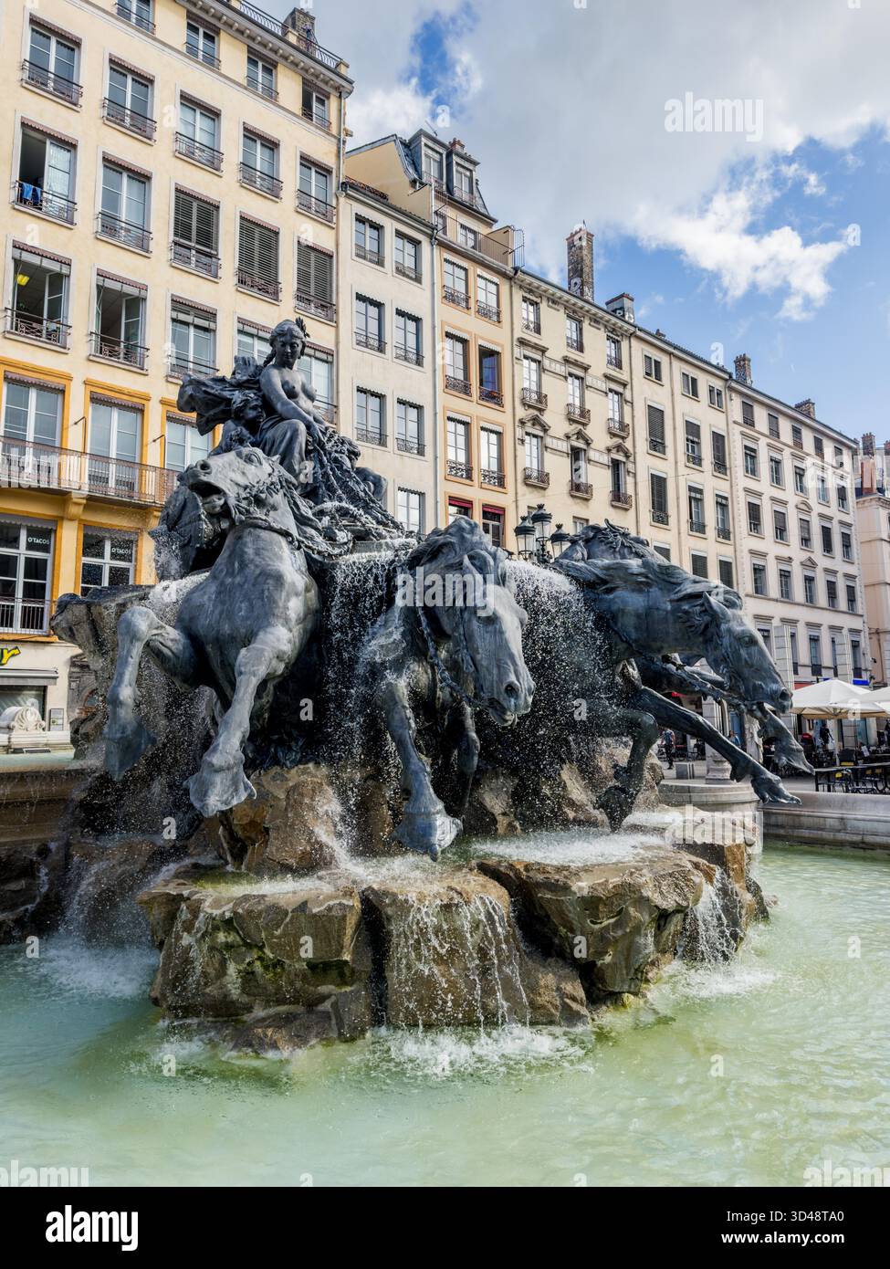 Place Des Terreaux, Lyon City Hall  Hotel De Ville  And The Fontaine Bartholdi In Lyon France Image211763458