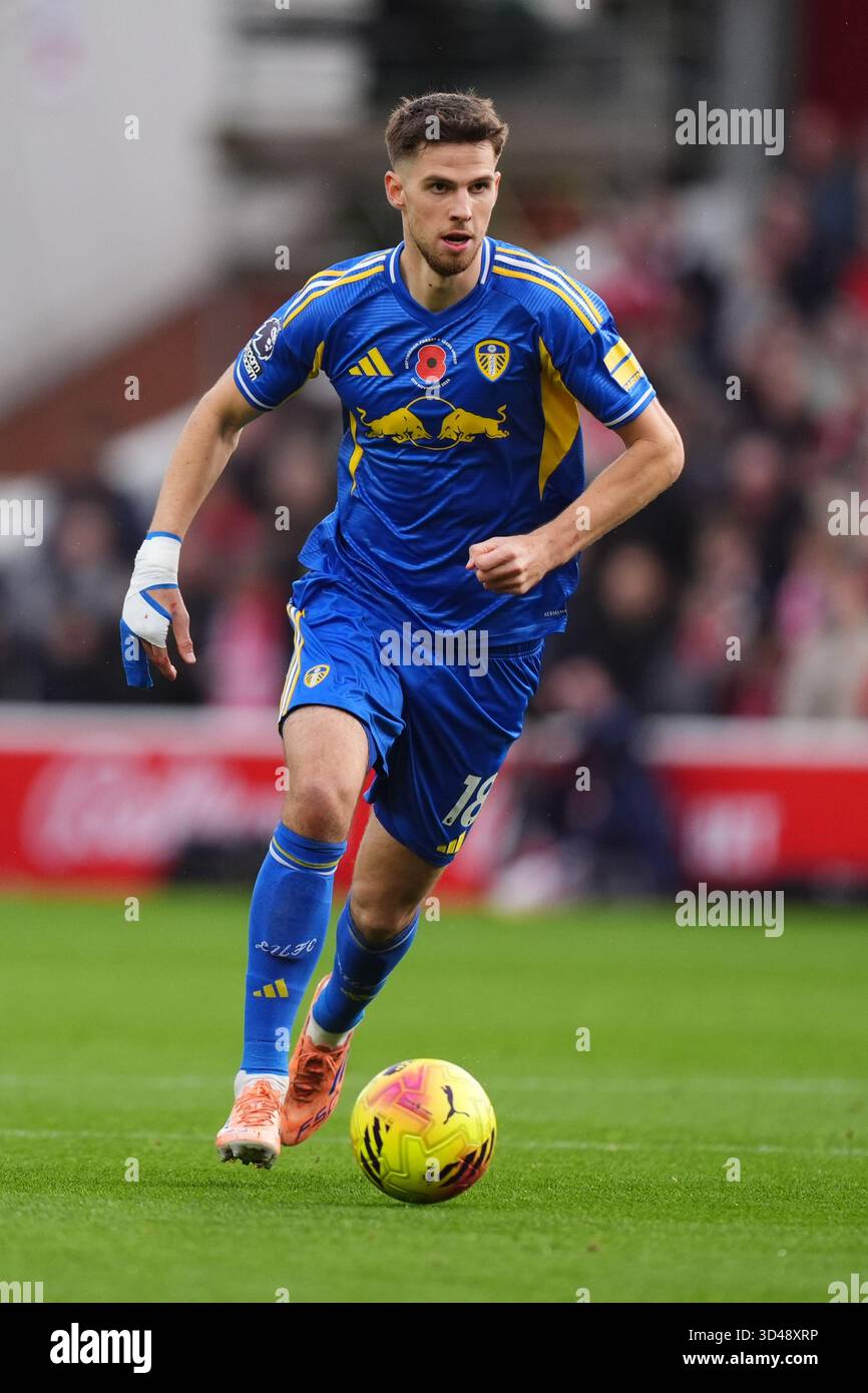 Leeds United's Anton Stach in action during the Premier League match at ...