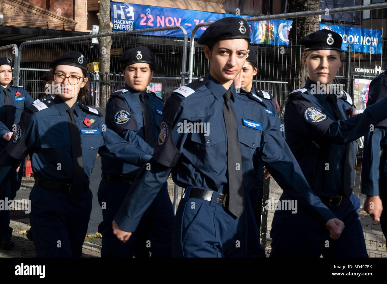 Police Hackney On November 9th 2025 people mark Remembrance Day in Hackney at St John ...