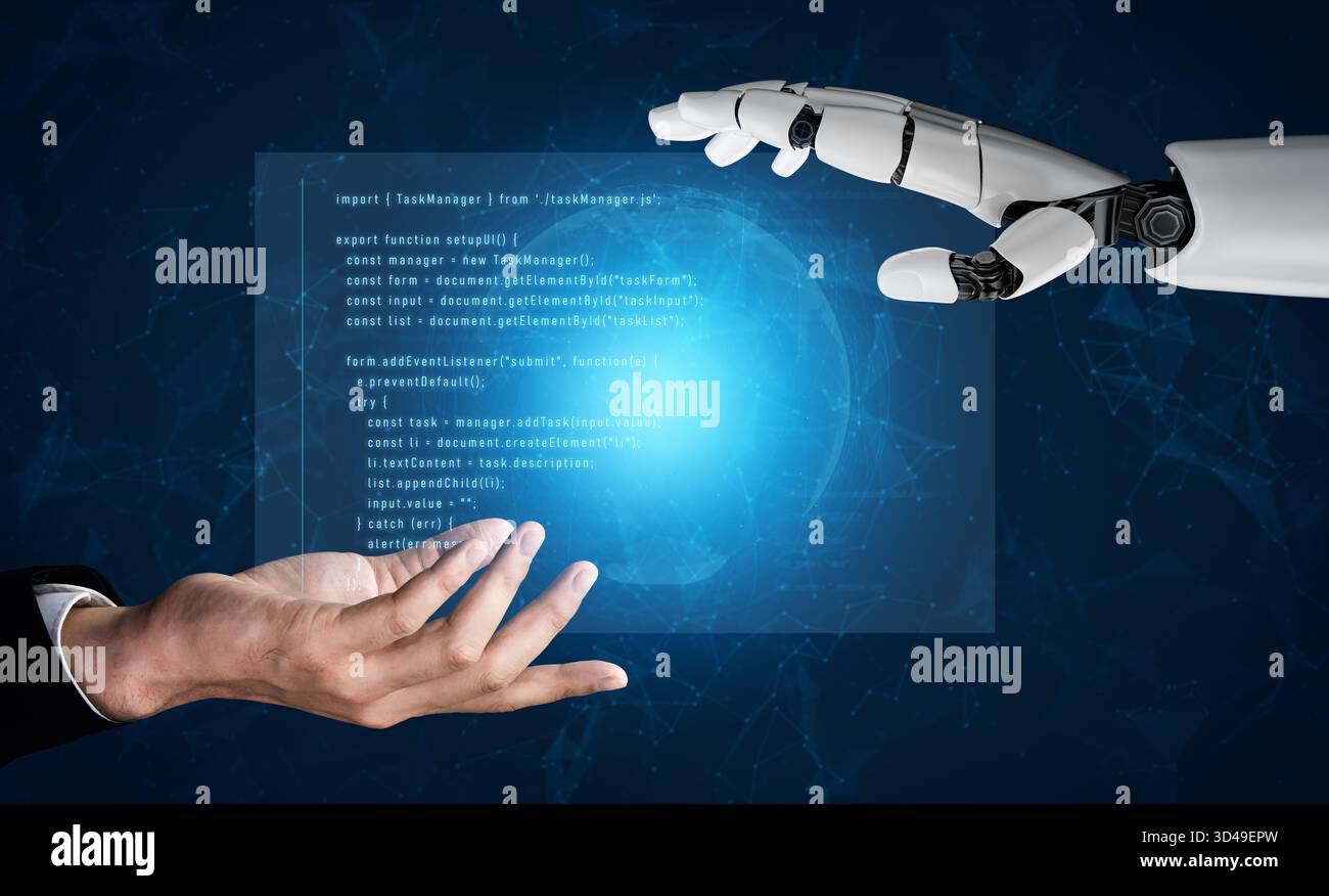 AI assistant enhance programming task manager functionality and automate user interface coding with improved error handling and interaction flow Vouch Stock Photo