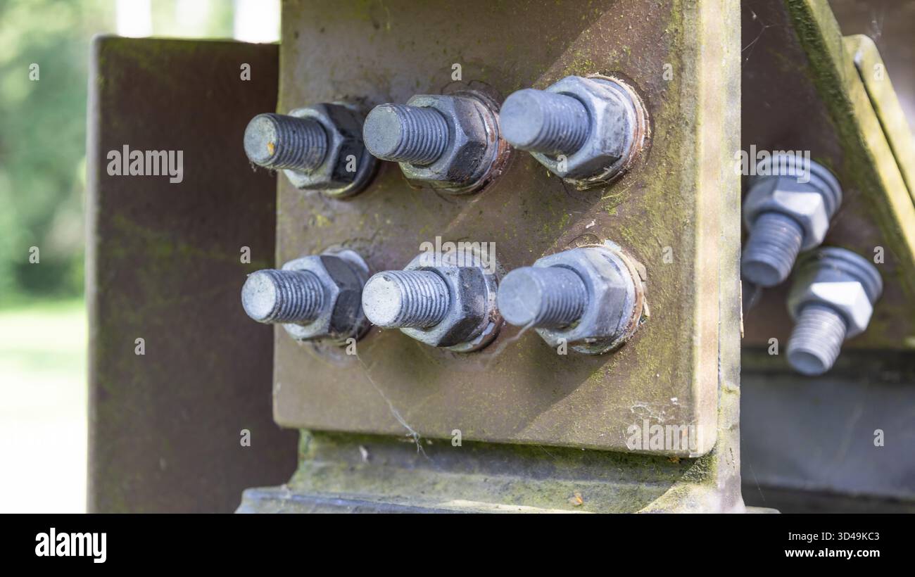 Bolt Installation Steel bolts and nuts on structural beam connection Stock Photo - Alamy