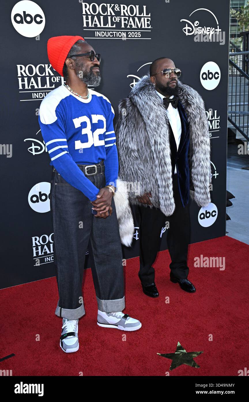 André 3000 und Big Boi von Outkast bei der 40. Rock &amp; Roll Hall of Fame ...