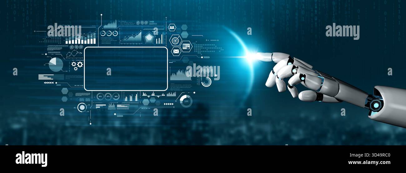 AI powers data analytics with predictive insights, smart dashboards, and real-time modeling for strategic decision-making. Artificial intelligence Stock Photo