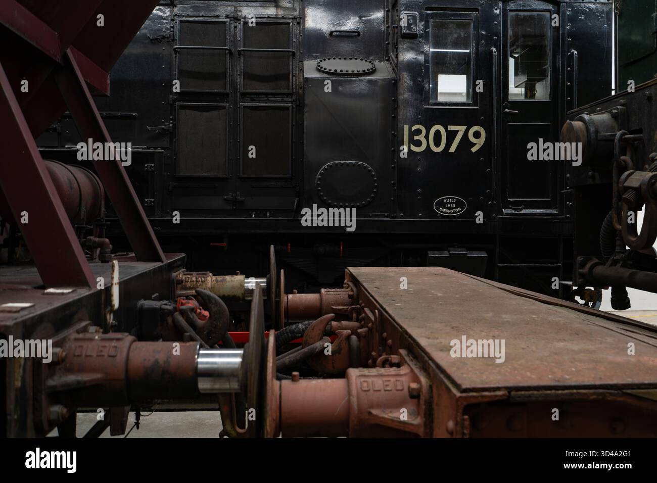 Steam locomotive number 13079 showing detailed mechanical coupling and ...