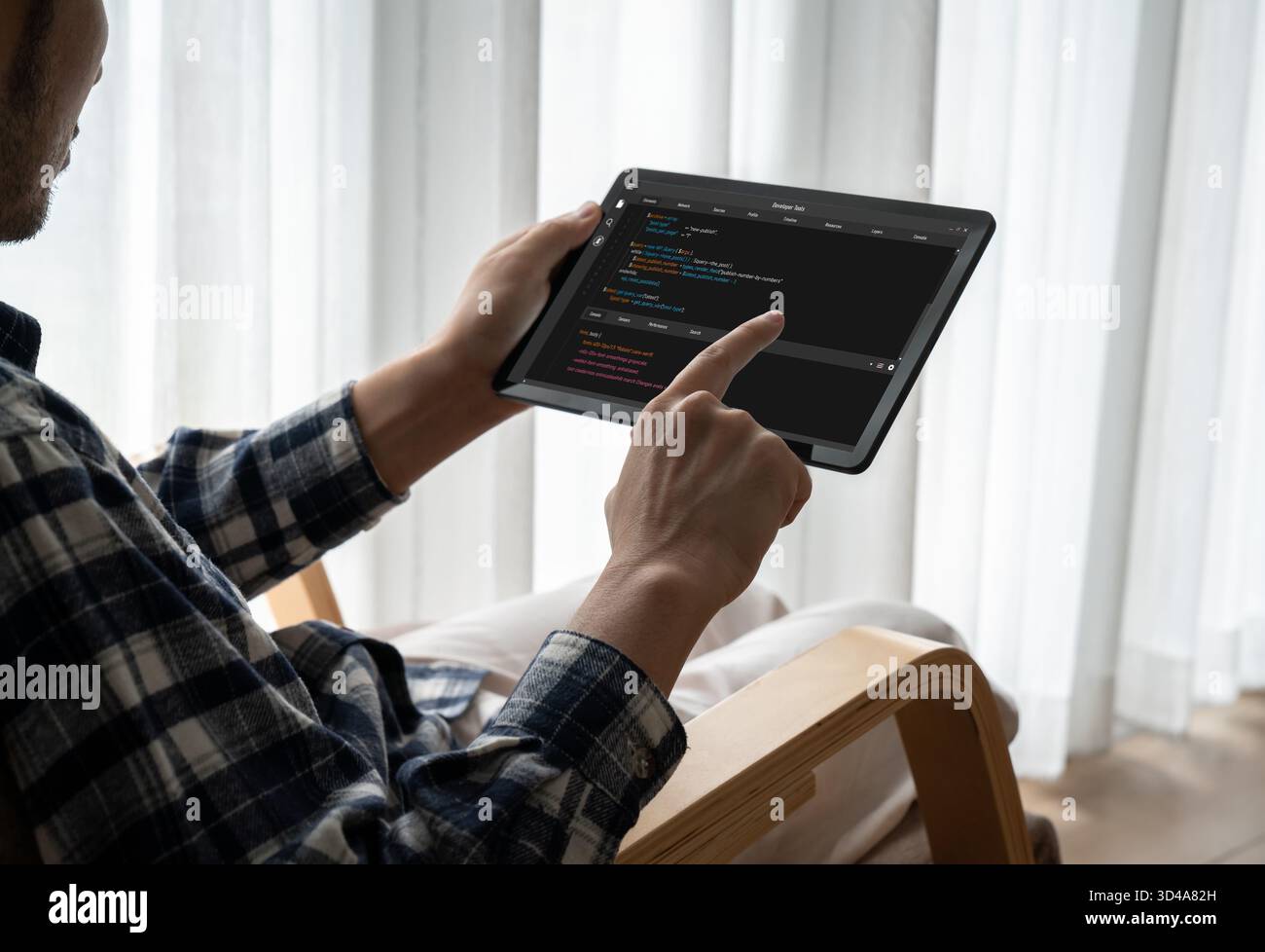 Software development programming on computer screen for modish application and program coding Stock Photo
