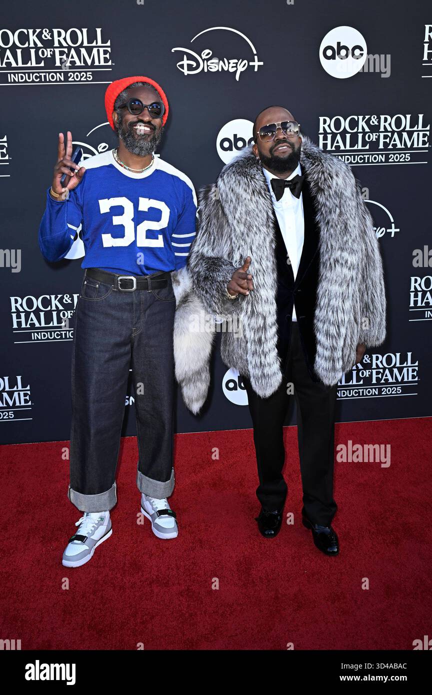 Andre 3000 und Big Boi von Outkast bei der 40. Rock &amp; Roll Hall of Fame ...