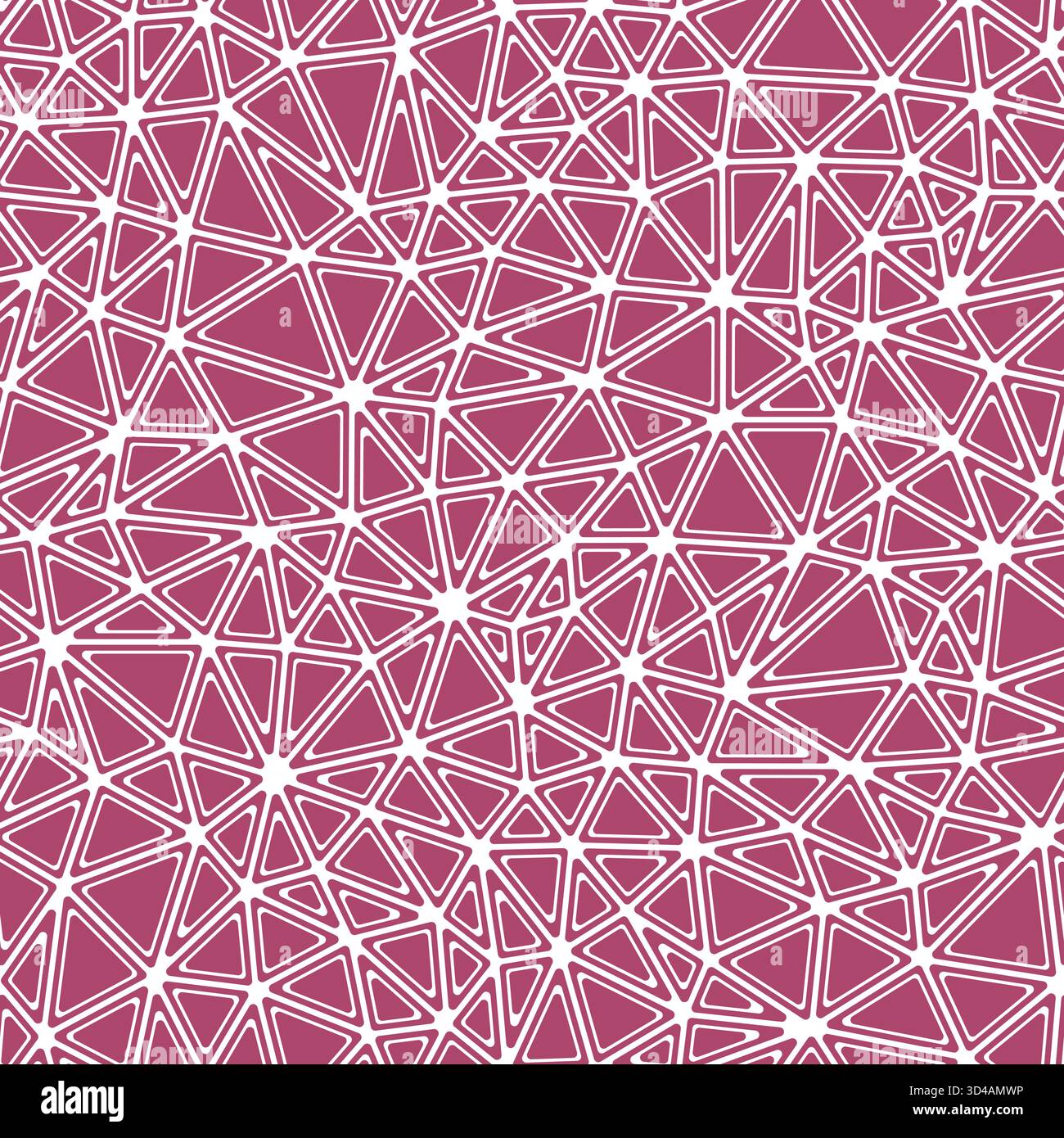 Mosaic triangles shapes background. Rounded solid shapes in frames. Compact triangles size. Solid color style. Repeatable pattern. Stock Vector